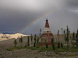 Tibet Guge 04 Tholing 12 Chorten 1 Rainbow Bathed in an evening rainbow is the Serkhang chorten.